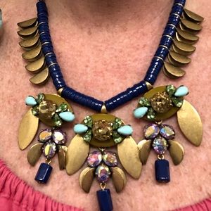 J. Crew Metal crystal statement necklace
